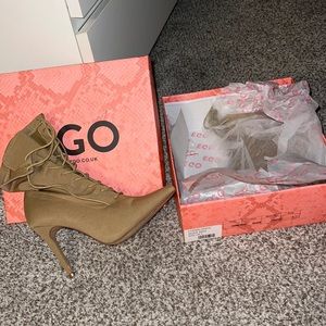 Nude Knit Heel Boots (Ego Official)